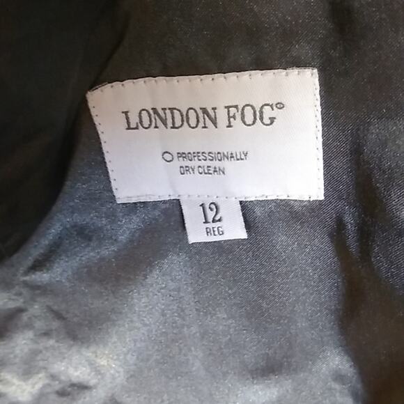 London Fog Womens Size 12 Regular Black Satin Lined Trench Coat Removable Liner - Picture 5 of 7